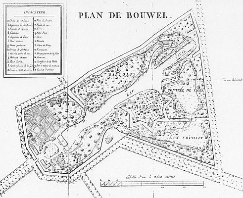 plan van kasteel van Bouwel anno 1825